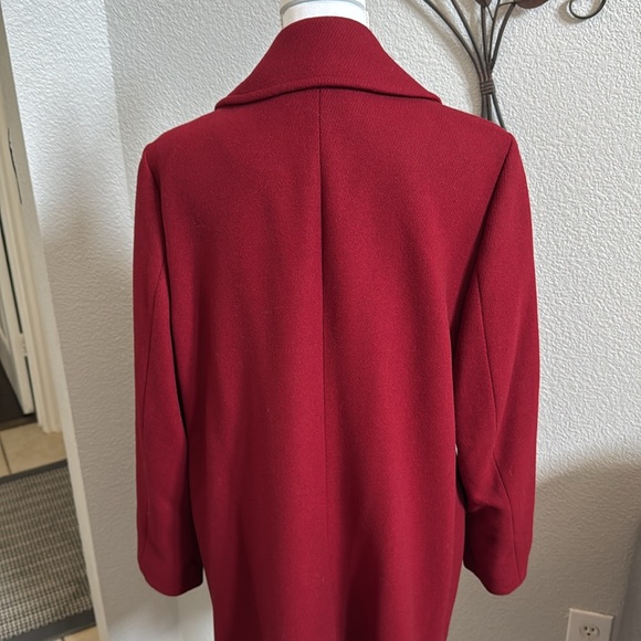 Michael Michael Kors Chic Red Pea Coat with Gold Buttons - Picture 9 of 14